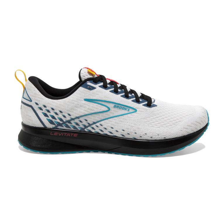 Brooks Levitate 5 - Womens Road Running Shoes - White/Bluebird/Black (93815VXMS)